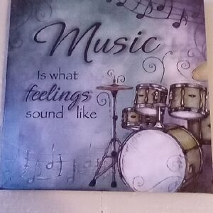 Music Wall Art Decor with Drum Set Design